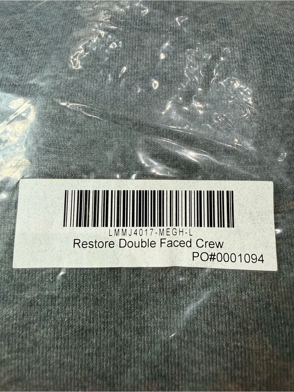 Lunya Lahgo Restore Double Faced Crew Sweatshirt Gray Heathered Men’s Large NEW - Picture 7 of 9